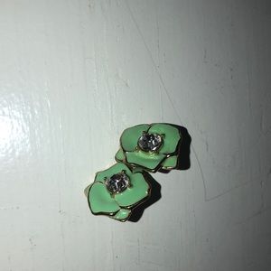 Kate Spade Mint Green - mid size flower studs